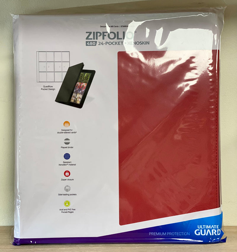 Ultimate Guard - 24 Pocket Xenoskin ZipFolio Quadrow Playset Binder - Red