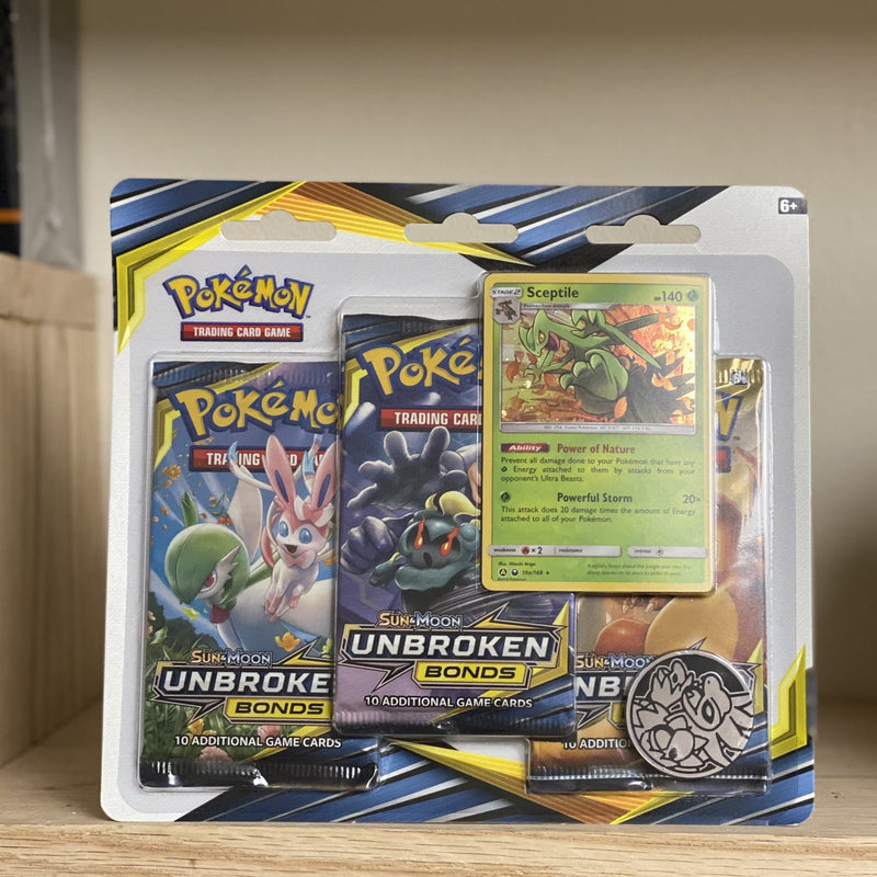 Pokémon TCG: Sun & Moon: Unbroken Bonds - 3-Pack Blister (Sceptile)