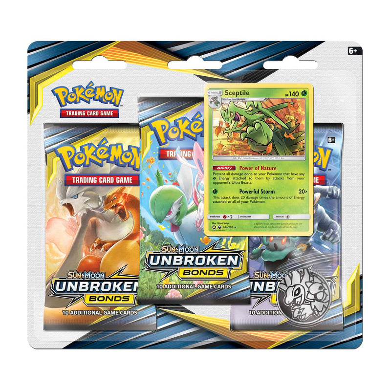 Pokémon TCG: Sun & Moon: Unbroken Bonds - 3-Pack Blister (Sceptile)