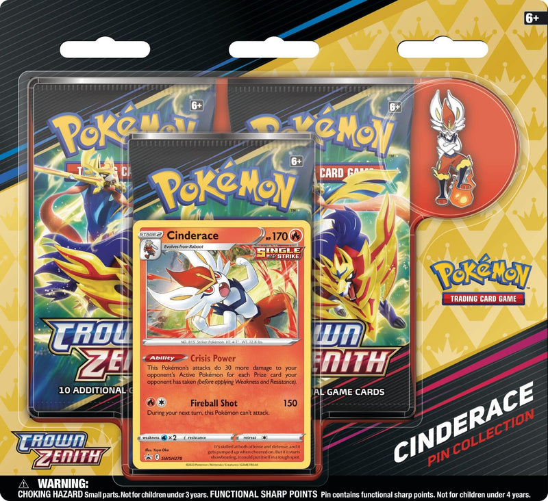 Pokémon TCG: Sword & Shield: Crown Zenith - Pin Collection (Cinderace)