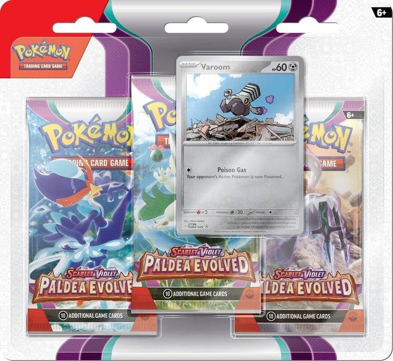 Pokémon TCG: Scarlet & Violet: Paldea Evolved - 3-Pack Blisters (Varoom)