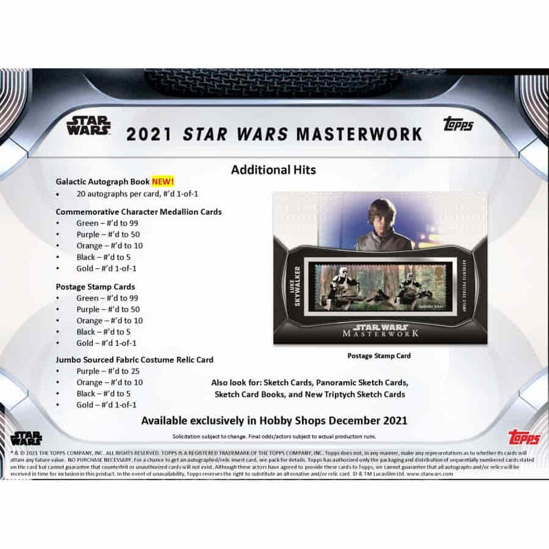 2021 Topps Star Wars Masterwork Hobby Box